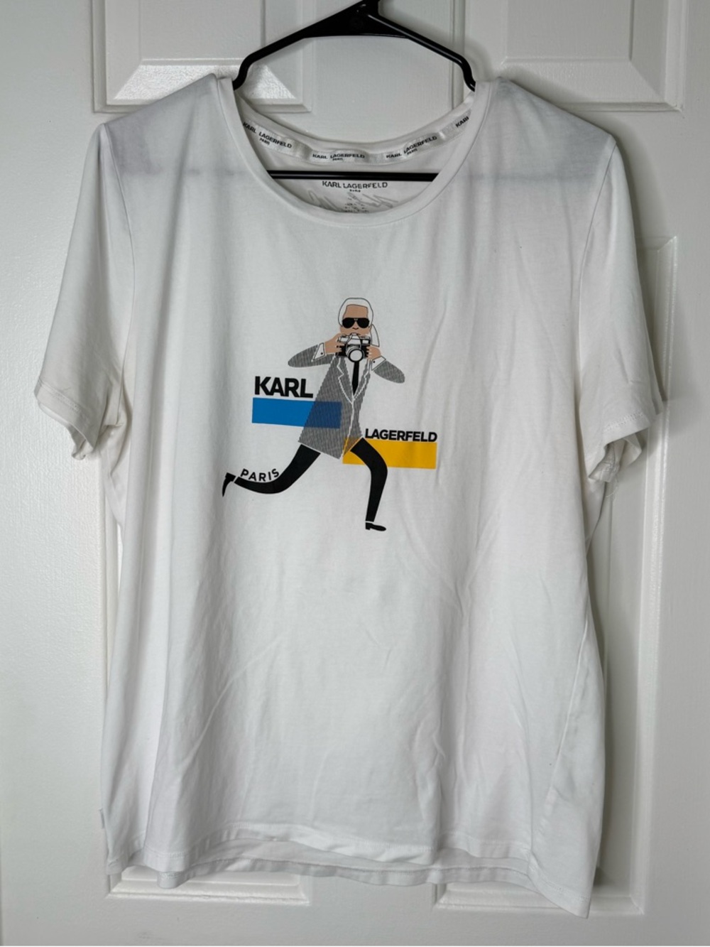 Karl Lagerfeld White Graphic Crewneck T-Shirt